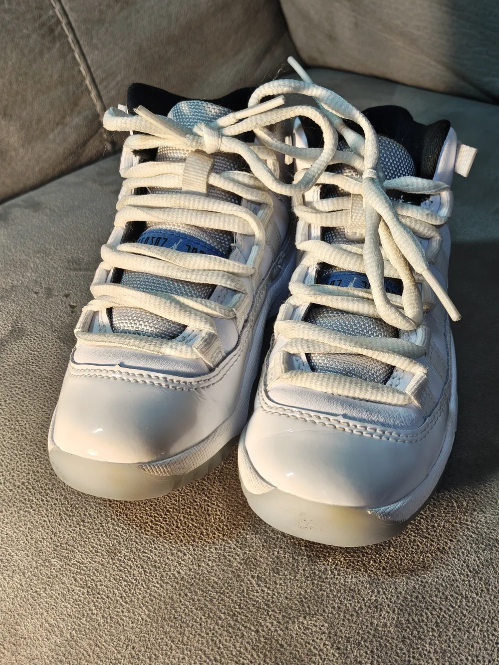 Jordan Kids White and Light Gray Low-Top Sneakers